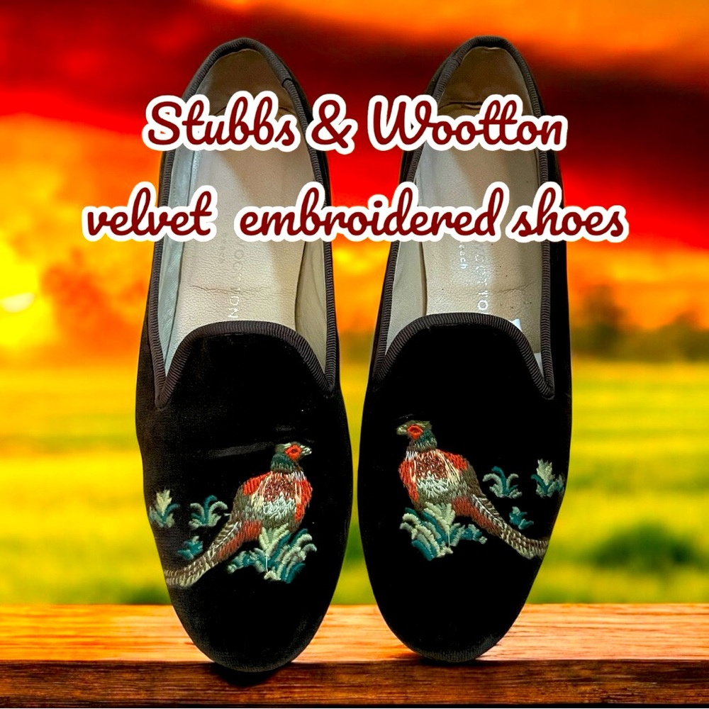 Stubbs and Woottons slip on velvet shoes size 7 1/2